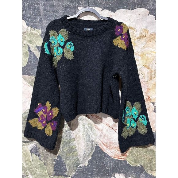 Maeve Embroidered Cropped Sweater Size S - Picture 7 of 9